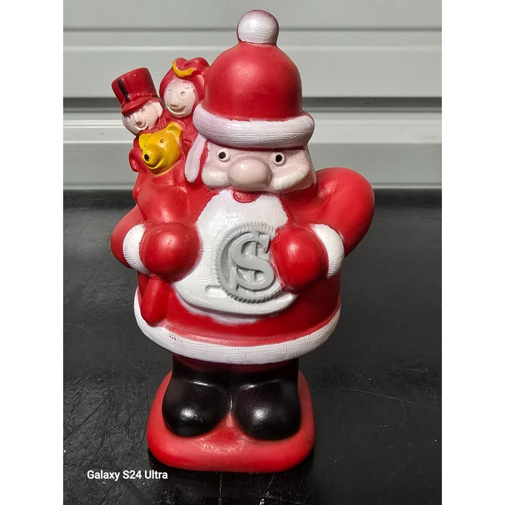Vintage 1972 Christmas Club Santa Claus Rubber Bank NEVER USED